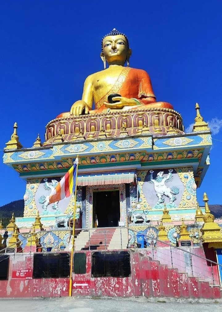 Golden Buddha statue at Buddha Park Tawang